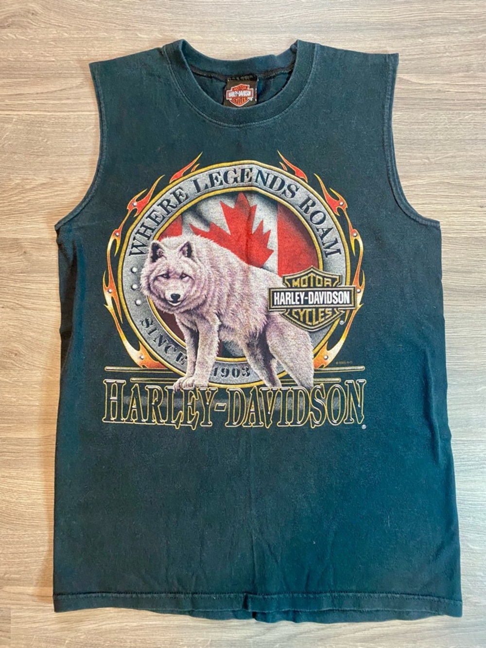 Y2K Harley-Davidson Black Wolf Tank - Niagara Falls